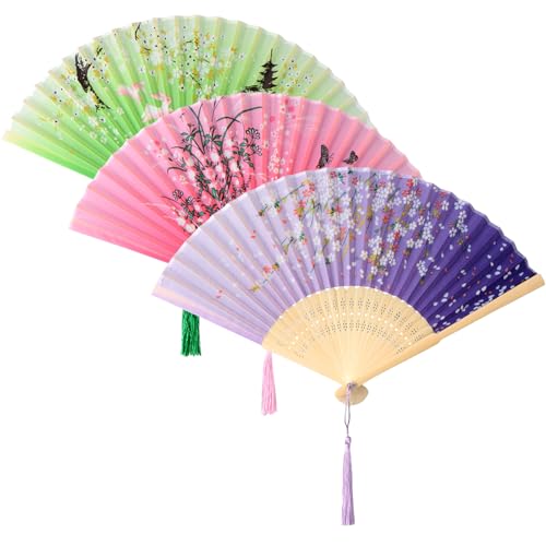 3pack Fächer, Handfächer, Fecher Damen, Fächer Klein, Handfächer Bunt, Faltbar Handfächer mit Quaste, Geeignet für Geburtstage, Partys, Aufführungen, Fotografie, Wanddekoration 3pack Fächer, Handfächer, Fecher Damen, Fächer Klein, Handfächer Bunt, Faltbar Handfächer mit Quaste, Geeignet für Geburtstage, Partys, Aufführungen, Fotografie, Wanddekoration von Kioiner