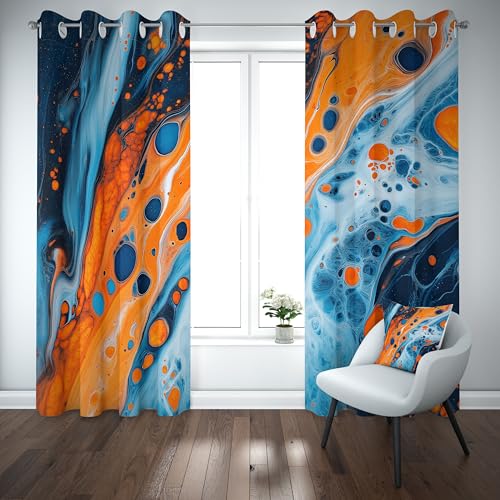 Kioldoq Abstrakt Orange Blackout Curtain, Vorhang Mit Ösen 2er Set Fluid Art Thermo Vorhänge Gegen Hitze, Modern Kunst Verdunkelungsvorhänge 137x117cm, Gardine Schlafzimmer Kinderzimmer Kioldoq Abstrakt Orange Blackout Curtain, Vorhang Mit Ösen 2er Set Fluid Art Thermo Vorhänge Gegen Hitze, Modern Kunst Verdunkelungsvorhänge 137x117cm, Gardine Schlafzimmer Kinderzimmer von Kioldoq
