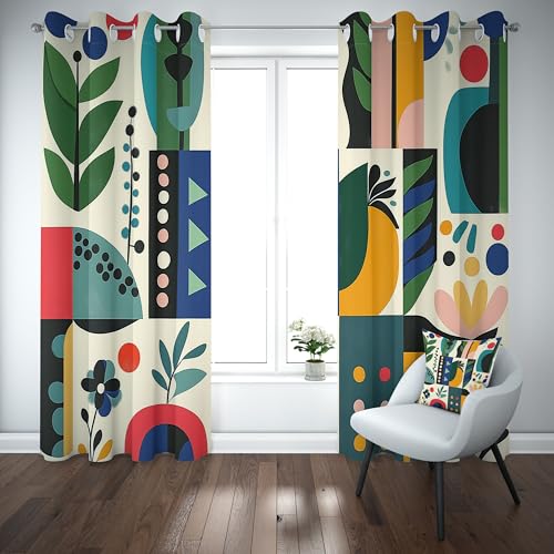 Kioldoq Geometrie Bunt Verdunklungsvorhänge Mit Ösen Abstrakt Blatt Vorhang Blickdicht 245x140cm, Modern Kunst Thermo Gardinen Schlafzimmer 2er Set, Curtain Kinderzimmer Wohnzimmer Kioldoq Geometrie Bunt Verdunklungsvorhänge Mit Ösen Abstrakt Blatt Vorhang Blickdicht 245x140cm, Modern Kunst Thermo Gardinen Schlafzimmer 2er Set, Curtain Kinderzimmer Wohnzimmer von Kioldoq