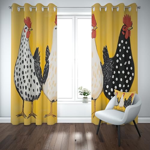 Kioldoq Hahn Hühn Verdunklungsvorhänge Mit Ösen Tupfen Bauernhof Vorhang Blickdicht 245x140cm, Tier Ländlich Thermo Gardinen Schlafzimmer 2er Set, Curtain Kinderzimmer Wohnzimmer Kioldoq Hahn Hühn Verdunklungsvorhänge Mit Ösen Tupfen Bauernhof Vorhang Blickdicht 245x140cm, Tier Ländlich Thermo Gardinen Schlafzimmer 2er Set, Curtain Kinderzimmer Wohnzimmer von Kioldoq