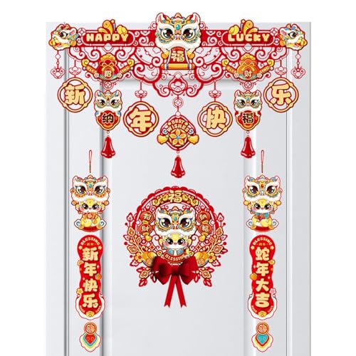 Kioriur Frühlingsfest, Frühlingsdistik | Set aus dem Jahr der Schlange Fu, Dekoration des chinesischen Neujahrs, Fu, chinesische Paare für die Feier von Kioriur