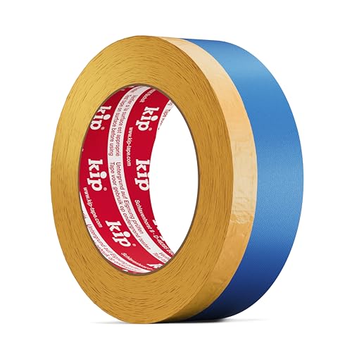 Kip 367 Multi-Tape – 2 in 1 Washi-Tec und Gewebeband zum Maskieren, Schützen & Verputzen 36 mm / 24 mm x 25 m | Abdeckband & Putzerband für Wandfarbe, Spachtelmasse, Acryl, Streichen und Lackieren von kip