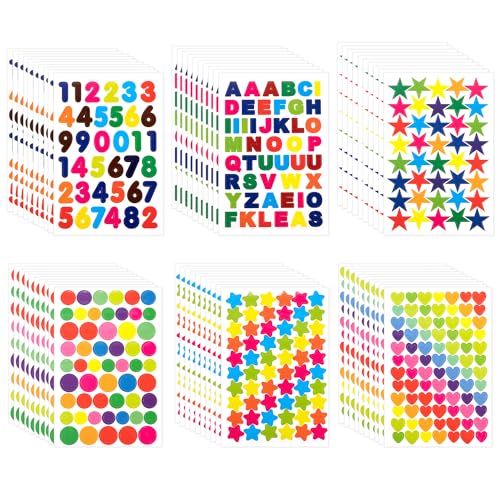 Klebepunkte Aufkleber Kinder 60 Blatt Herz Sticker Zahlen Aufkleber Buchstaben Aufkleber Sternaufkleber für Scrapbooking, Umschläge, Dekoration, Geschenkverpackungen, DIY-Kunsthandwerk 3220 Stück Klebepunkte Aufkleber Kinder 60 Blatt Herz Sticker Zahlen Aufkleber Buchstaben Aufkleber Sternaufkleber für Scrapbooking, Umschläge, Dekoration, Geschenkverpackungen, DIY-Kunsthandwerk 3220 Stück von Kiperline