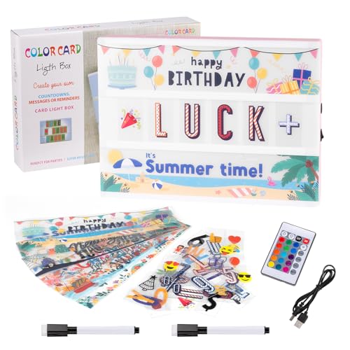 Light Box, LED-Lichtbox mit Farbwechsel, 16 Farben, mit 351 Etiketten und 2 Markern für die Dekoration von Haus, Schlafzimmer und Büro. Light Box, LED-Lichtbox mit Farbwechsel, 16 Farben, mit 351 Etiketten und 2 Markern für die Dekoration von Haus, Schlafzimmer und Büro. von Kiperline