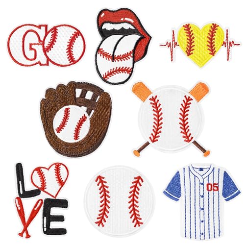 Baseball-Flicken zum Aufbügeln, Baseballschlägerhandschuhe, Jersey, zum Aufnähen oder Reparieren, bestickte Applikation, dekoratives Basteln, Team-Kollektion, Geschenk für Spieler, Trainer Baseball-Flicken zum Aufbügeln, Baseballschlägerhandschuhe, Jersey, zum Aufnähen oder Reparieren, bestickte Applikation, dekoratives Basteln, Team-Kollektion, Geschenk für Spieler, Trainer von Kirako