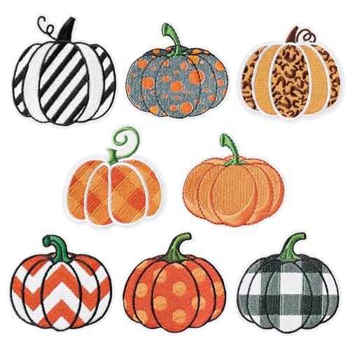 Kirako Aufnäher zum Aufbügeln, Motiv: Kürbis, für Herbst, Erntedankfest, Büffel, kariert, Leopardenmuster, Punkte, zum Aufnähen, Reparaturen, für Herbsternte, Halloween, Bastelzubehör, Geschenke für Kirako Aufnäher zum Aufbügeln, Motiv: Kürbis, für Herbst, Erntedankfest, Büffel, kariert, Leopardenmuster, Punkte, zum Aufnähen, Reparaturen, für Herbsternte, Halloween, Bastelzubehör, Geschenke für von Kirako