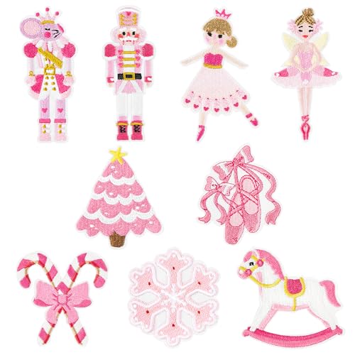 Nussknacker-Ballerina-Aufnäher zum Aufbügeln, Rosa, Weihnachten, Soldat, Ballett, Fee, zum Aufnähen, Reparatur, bestickte Applikation, Frohe Weihnachten, Winterurlaub, saisonales Basteln, Geschenk für Nussknacker-Ballerina-Aufnäher zum Aufbügeln, Rosa, Weihnachten, Soldat, Ballett, Fee, zum Aufnähen, Reparatur, bestickte Applikation, Frohe Weihnachten, Winterurlaub, saisonales Basteln, Geschenk für von Kirako