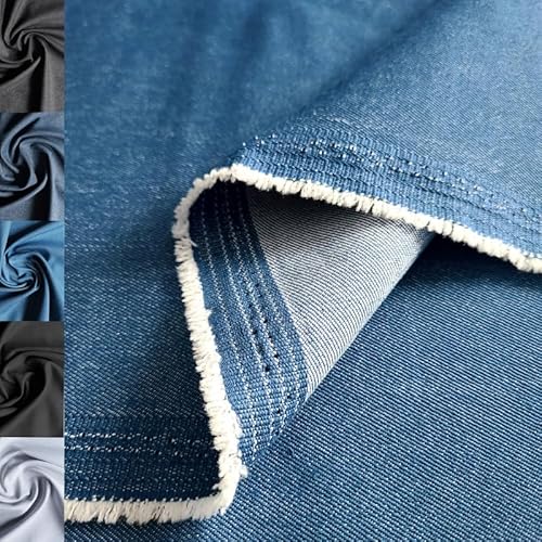 Jeansstoff zum Nähen, Basteln, 227 g, Indigoblau, 2,7 m, stilvoller Denim-Stoff, Jeansstoff, Jeansstoff, Jeansstoff, Indigoblauer Jeansstoff von Kiran Collections