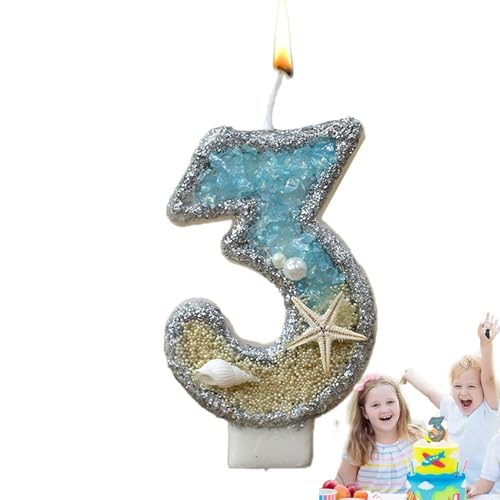Geburtstagskuchenkerzen,Geburtstagskerzen für Kuchen | Zahlenkerzen Geburtstagskerzen - Blaue Seestern-Zahlenkerzen 0–9, Kuchendekorationen, Partykerzen für Geburtstagsfeiern, Feiern von Kirdume
