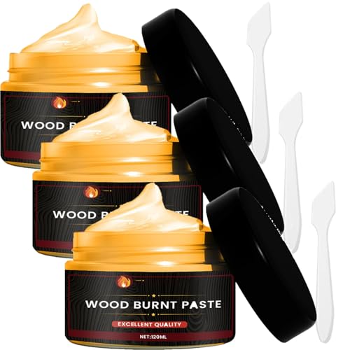 Kirdume Holzbrennpaste, Scorch Holzbrennpaste Für Holz Und Basteln, Einfach Aufzutragende Brennpaste, Holz Brennpaste Basteln, DIY Brandmalerei Zubehör Für Papier, Leder, Holz, Stoff, Camping von Kirdume