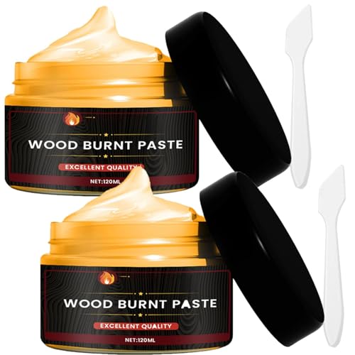 Kirdume Holzbrennpaste, Scorch Holzbrennpaste Für Holz Und Basteln, Einfach Aufzutragende Brennpaste, Holz Brennpaste Basteln, DIY Brandmalerei Zubehör Für Papier, Leder, Holz, Stoff, Camping von Kirdume