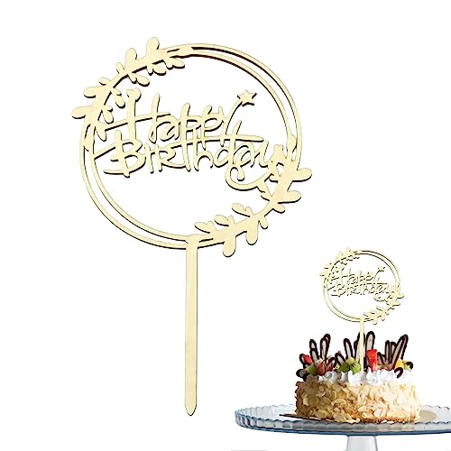 Kireida® Holz Cupcake Topper, Happy Birthday Tortendeko für Mädchen Jungen, Geburtstag swünsche, zum Zubereiten von Desserts und zum Versenden guter Wünsche, Zelebrieren von Kireida