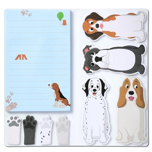 Kireida® Hunde-Haftnotizen-Set, Haftnotizblöcke, tragbares Notizpapier, niedliche Tier-Haftnotizblöcke für Schule, Kinder, kreative Geschenke von Kireida