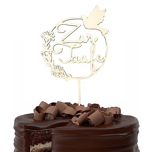 Kireida Tortendeko Taufe Tortendeko, Cake Topper Kommunion, Torten Topper Taufen, Unvergessliche Tauf- und Kommunionsfeiern mit personalisierten Cupcake Toppers aus Holz von Kireida