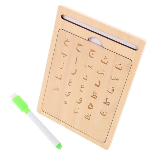 Kisangel 1 Satz Arabischer Schreibblock Schreibübungen Für Kleinkind Montessori Zeichenbrett Alphabetverfolgung Schreibübungen Für Kleinkinder Hölzern Beige von Kisangel