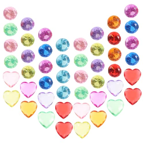 Kisangel 1 Satz Diamant-Edelstein- Schmuckspielset, Schatzspielzeug künstliches Edelsteinmodell Pool Party Dekorationen Schmuck-Display- Partyzubehör Plastik von Kisangel
