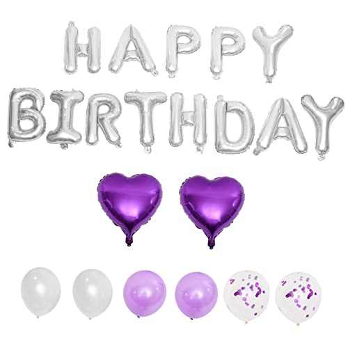 Kisangel 1 Satz Geburtstagsballon-set Alles Zum Geburtstag Folienballons Geburtstagsdekorationen Für Mädchen Lustige Geburtstagsballons Geburtstag Luftballons Aluminiumfolie Violett von Kisangel