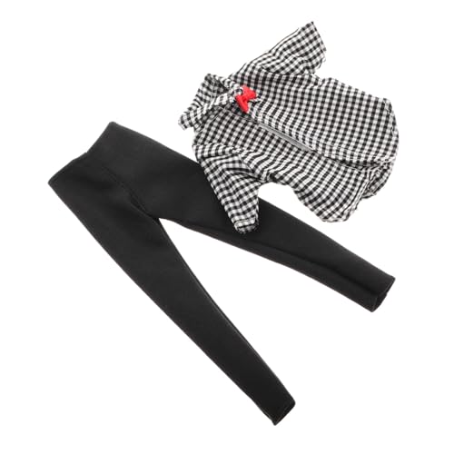 Kisangel 1 Satz Jungenpuppenkleidung Puppe verkleiden Sich Kleidung Mädchen Puppenkostüm Mädchen Puppenkleidung Puppenshirt Puppenoverall Puppenbekleidungszubehör Polyester Schwarz von Kisangel