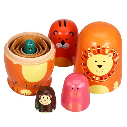 Kisangel 1 Satz Matroschka Nistpuppen Für Mädchen Stapelpuppen Aus Holz Russische Puppe Nistpuppen Für Jungen Holzfiguren Nistpuppen Für Erwachsene Thanksgiving-nistpuppen Lotusbaum von Kisangel