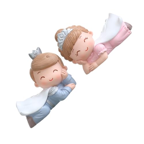 Kisangel 1 Satz Prinzen- Und Prinzessinnenschmuck Ornament Character Design Küchendeco Light Weight Adorn Tischdeko Mini-figuren-topper Verzierungen Für Hochzeitstorten Harz 2 Stück von Kisangel