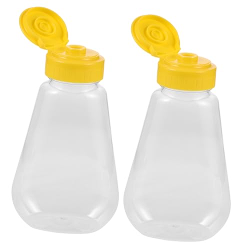 Kisangel 1 Satz Squeeze Flasche mit Trichter Honig und Soßenbehälter Tropffrei für Bbq Küche Hochzeiten und Partys Geeignet für Ketchup Senf Öl Essig Sirup und von Kisangel