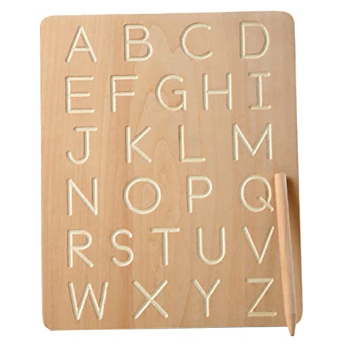 Kisangel 1 Satz Tafel Mädchen Alphabet-Trace-Board Zeichenbrett aus Holz zeichnen Schablonen nach Buchstabenverfolgung Alphabetverfolgung Zeichenbrett für Buchstaben von Kisangel