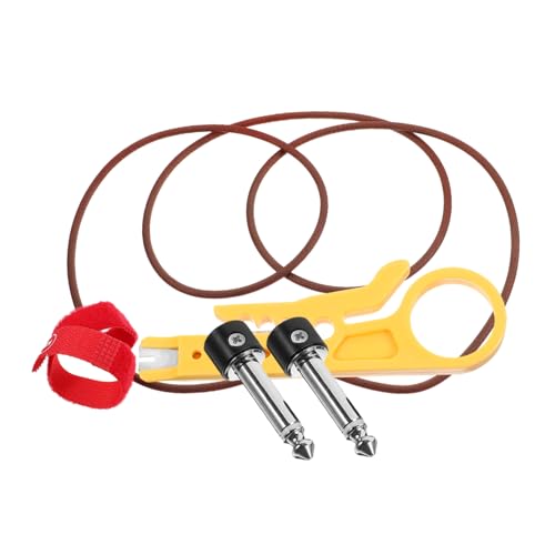 Kisangel 1 Set Gitarrenkabel Rechts Klein E Gitarrenpedale Anschlusskabel Gitarreneffekt Jumper Gitarrenzubehör Instrumentenkabel Gitarrenteile Gitarrenzubehör Patchkabel Metall von Kisangel