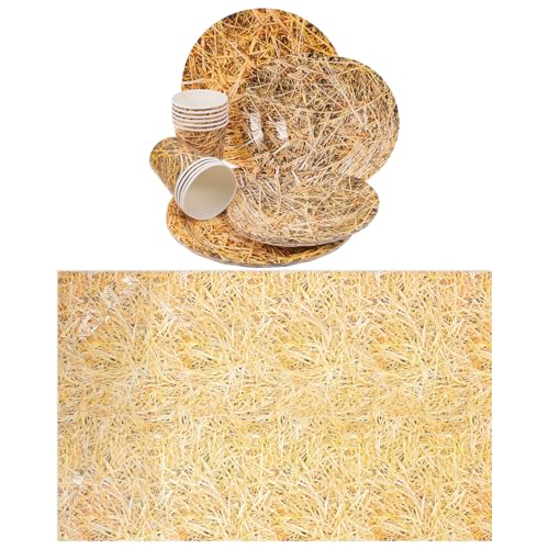 Kisangel 1 Set Papiergeschirr Tischdecke Aus Heuballen Pappbecher Und Teller – Partyzubehör Für Western Cowboys – Partygeschenk Zum Thema Wilder Westen – Tischdekoration Auf Dem Kisangel 1 Set Papiergeschirr Tischdecke Aus Heuballen Pappbecher Und Teller – Partyzubehör Für Western Cowboys – Partygeschenk Zum Thema Wilder Westen – Tischdekoration Auf Dem von Kisangel