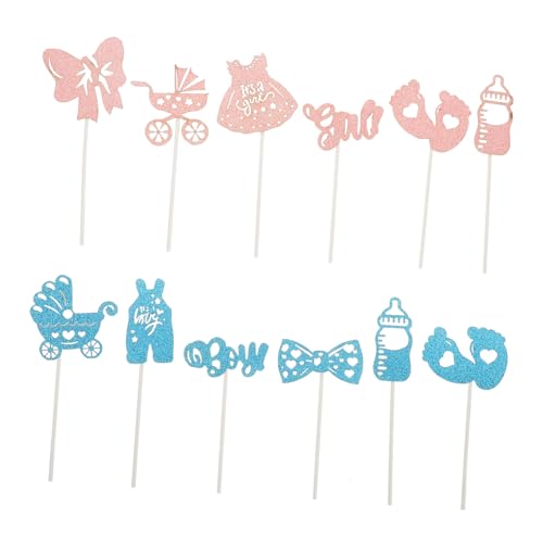 Kisangel 1 Set Requisiten Zur Enthüllung Des Geschlechts Cupcake Topper Für Babypartys Partyzubehör Zur Enthüllung Des Geschlechts Fotoautomaten Requisiten Cupcake Toppings Ideen Zur von Kisangel