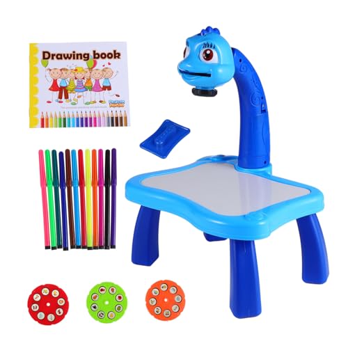 Kisangel 1 Stück Malen- und Schreibbrett Zeichentisch für entzückendes Zeichenspielzeug neuartiger Projektionstisch Malbrett aus Kunststoff Zeichenprojektor Plastik Blau von Kisangel