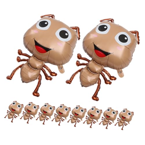 Kisangel 10 Stück Ameisen Folienballons aus Aluminiumfolie Kreative Insektendekoration für Kindergeburtstag Shower Gartenparty Kinderfreundliche Cartoon Luftballons Einfache Handhabung von Kisangel