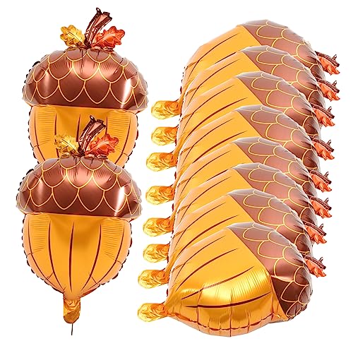 Kisangel 10 Stück Ballon Aus Aluminiumfolie Dekorationen Zahlenballons Luftballons Aus Metall Eichel Ballons Party Danksagung Weihnachtsdeko Ballon Zum Thema Herbst Feiertagsballons von Kisangel