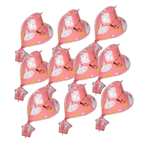 Kisangel 10 Stück Heißluftballon Dekoration Valentinstag-dekorationsset Zum Jubiläum Alles Zum Geburtstag Luftballons Folie Rote Herzballons Zum Valentinstag Aluminiumfolie von Kisangel