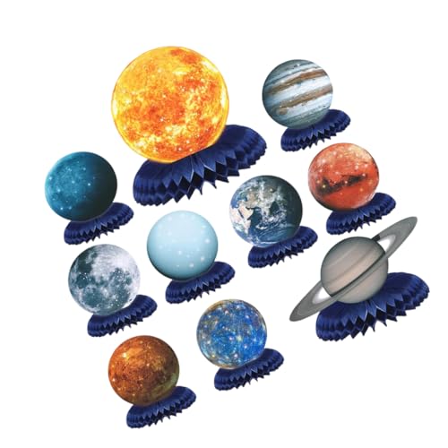 Kisangel 10 Stück Solarsystem Wabendekoration erste Tischdekoration für Geburtstagsfeiern Space-Party-Geschirr Topper Junge Planet Wabenschmuck Geburtstagsverzierung Papier Kisangel 10 Stück Solarsystem Wabendekoration erste Tischdekoration für Geburtstagsfeiern Space-Party-Geschirr Topper Junge Planet Wabenschmuck Geburtstagsverzierung Papier von Kisangel