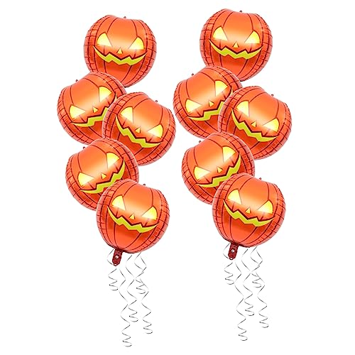 Kisangel 10 Stück Teiliges Aufblasbare Kürbis Luftballons Halloween Deko Party Zubehör Orange Halloween Party Supplies Fotorequisiten für Festliche von Kisangel