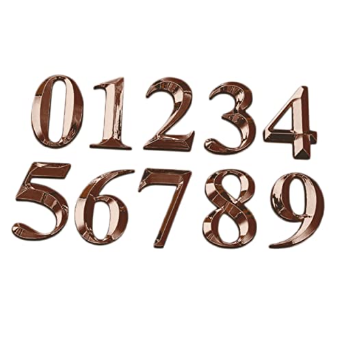Kisangel 10 Stück Teiliges Hausnummern Moderne Kupfer zahlen Türschild Selbstklebend Leicht Anzubringen für Haus Hotel Zimmer Adresse Wetterfest Stilvolle Zahlenschilder von Kisangel