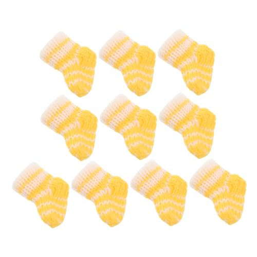 Kisangel 10 Stück Teiliges Miniatur Gestrickte Puppensocken Bunte Warme Winterschuhe für Kleine Puppen als Puppenzubehör und Dekoration für Puppenhaus und DIY Kleidung von Kisangel
