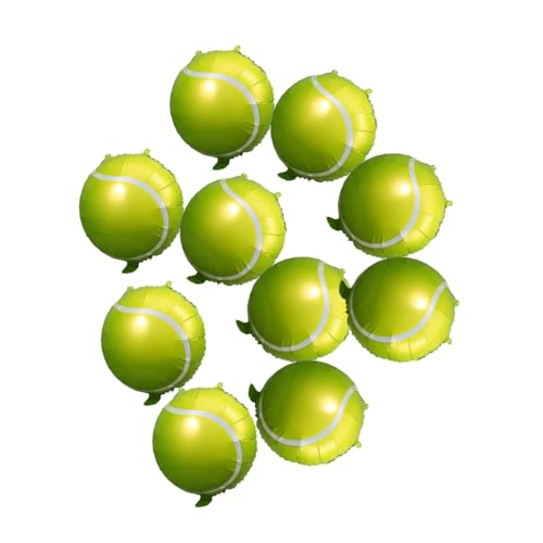 Kisangel 10 Stück Tennisballon klein Tennis-Partyzubehör Partyballons Kind Sportballons Tennisball-Ballon Luftballons mit Sportmotiven Partygeschenk Aluminiumfolie Green von Kisangel