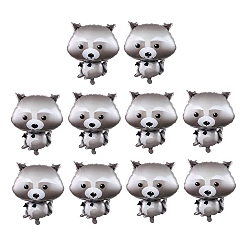 Kisangel 10 Stück Tierischer Ballon Waschbär Dekorationen Party Pfote Tierischer Folienballon Ballondekor Tierischer Aluminiumballon Süße Tierballons Aluminiumfolie Grey von Kisangel