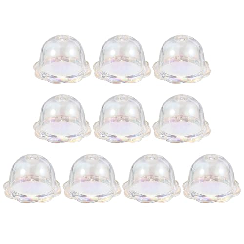 Kisangel 10 Stück Transparente Blumen klare Windspielperlen Windglocken-Perlen Aus Acryl Perlenkappen Quallen-Angelperlen Für Windspiele Schmuckherstellung von Kisangel
