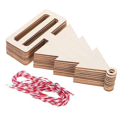 Kisangel 10 Stück Unbemalte Holz Weihnachtsbaum Anhänger Diy Bemalen Leere Holzschneideformen für Festliche Dekorationen Bastelbedarf für Weihnachten und Feiertagsfeiern von Kisangel