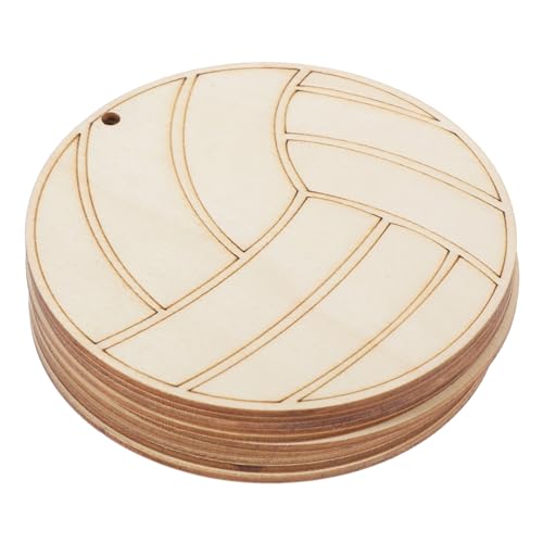 Kisangel 10 Stück lackierte Holzspäne Volleyball drinnen für Handwerk Graffiti-Chips handwerksdekorationen aus holz Holzscheiben selber basteln Holzscheiben selber machen von Kisangel