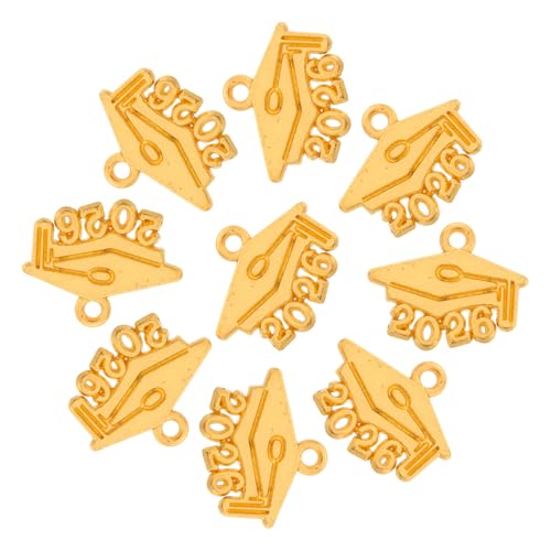 Kisangel 100 Stück Abschlusskappen Anhänger aus Legierung DIY Quasten Charms Vielseitige Schlüsselanhänger und Schmuck Zubehör für Abschlussfeier Deko und Erinnerungsstücke von Kisangel