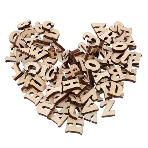 Kisangel 100 Stück Alphabet -Holzchip -Unterrichtshilfe Holzformen basteln Holzverzierungen zum Basteln leere Holzscheiben unvollendetes Holzhandwerk leere Holzspäne Holzausschnitte hölzern von Kisangel