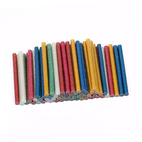 Kisangel 100 Stück Bunte Glitzer Heißklebesticks EVA Stark Haftend Flexibel für Basteln DIY Reparaturen Holz Kunststoff Papier Glas Stoff Farbige Klebestifte Zufällige Zufällige Farbe von Kisangel