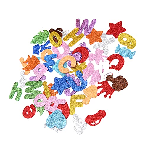 Kisangel 100 Stück Eva Glitzer Aufkleber Kreative Dekorative Sticker für Lehrreiche Aufkleber für Kindergarten und Frühe Bildung für Bastelprojekte und von Kisangel