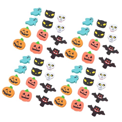 Kisangel 100 Stück Halloween Radiergummis Tpr Material Cartoon Schädel Kürbis Fledermaus Formen Bunte Mini Radierer Für Kreatives Zeichnen Party Mitgebsel Geburtstagsfüllung von Kisangel