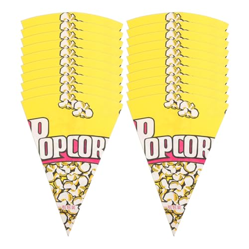 Kisangel 100 Stück Konische Popcorn-Papiertüten Leckerli-Tüten Aus Papier Mit Spitzen Für Karnevalspartys Filmabende Und Theater von Kisangel