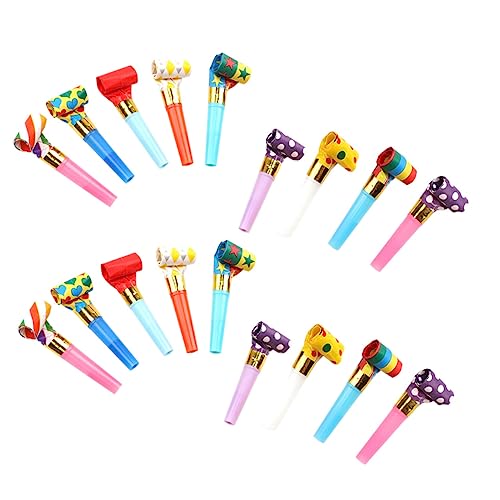 Kisangel 100 Stück Partypfeife fasching zubehör faschingsaccessoires geräuschemacher hochzeitsdekoration accessoires fasching bunte Pfeife Partygeschenke pfeifen Papier von Kisangel