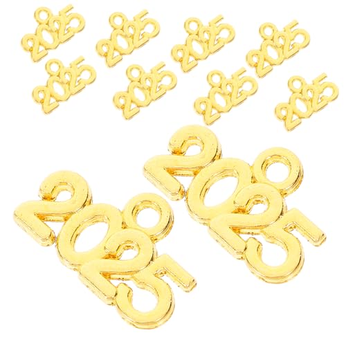 Kisangel 100 Stück Schlüsselanhänger-Schmuck geburtstagsgeschenk für schmuckherstellung zubehör Charme Anhänger für Abschlussquaste 2025 Anhänger 2025 Schmuckanhänger Zinklegierung von Kisangel